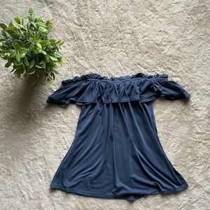 Off the Shoulder Blue Top